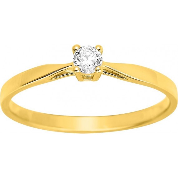 Bague de fiançailles or jaune 750/°° diamant 0,10 carat